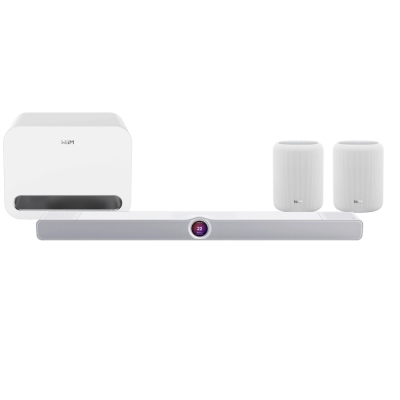 Zestaw surround WiiM Bar z WiiM Sub Pro i Sound Lite, biały