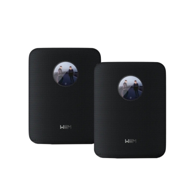 2-pack inteligentnych głośników WiiM Sound z ekranem, czarny