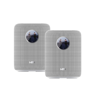 2-pack inteligentnych głośników WiiM Sound z ekranem, biały
