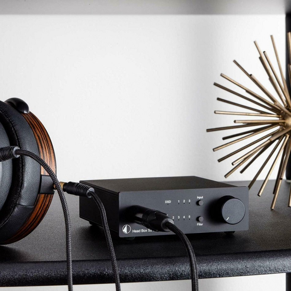 Pro-Ject Head Box S2 Digital wzmacniacz słuchawkowy z DAC i wyjściem przedwzmacniacza, czarny