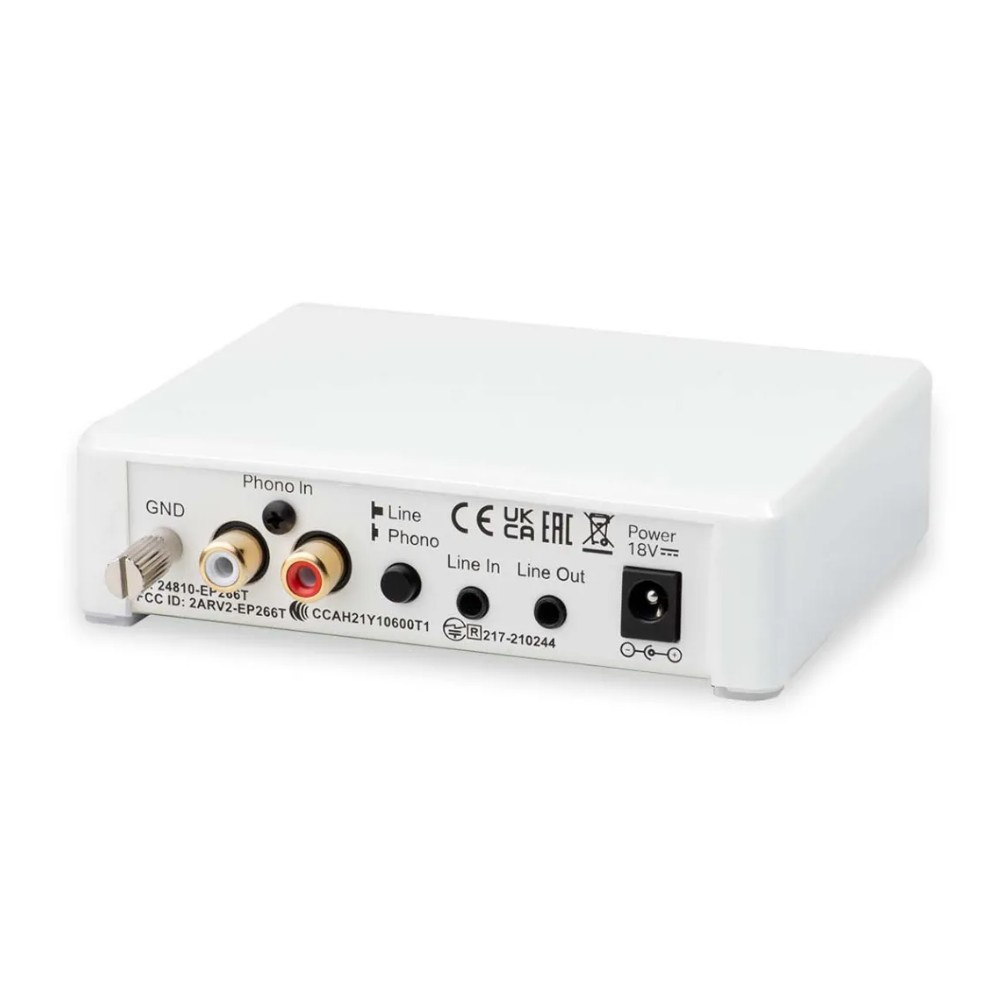 Pro-Ject Phono Box E BT5, przedwzmacniacz phono Bluetooth, biały