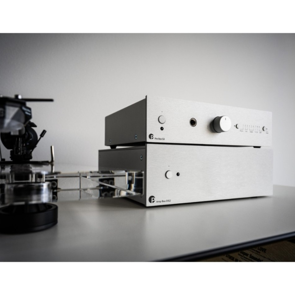 Pro-Ject Pre Box S3, kompaktowy przedwzmacniacz, srebrny