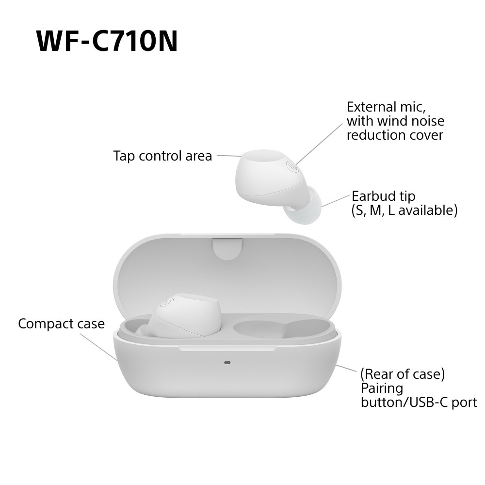 SONY WF-C710N słuchawki true wireless, biały