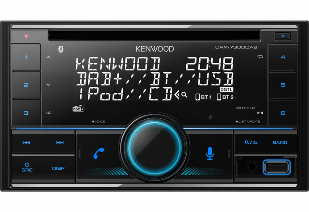 Kenwood DPX-7300DAB, radio samochodowe z Bluetooth, odtwarzaczem CD i DAB+