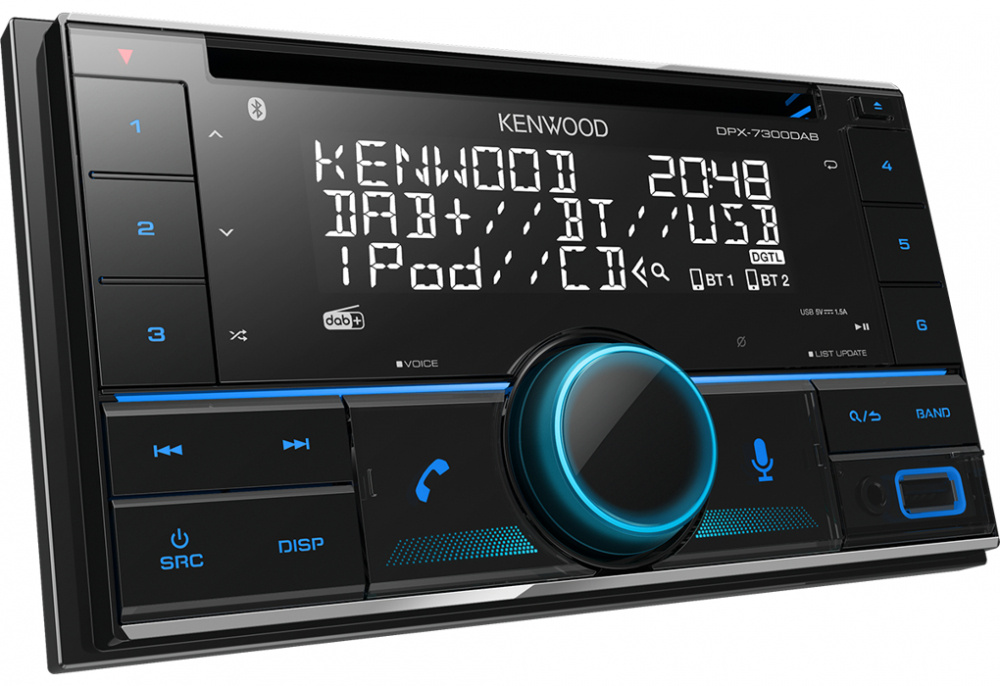 Kenwood DPX-7300DAB, radio samochodowe z Bluetooth, odtwarzaczem CD i DAB+