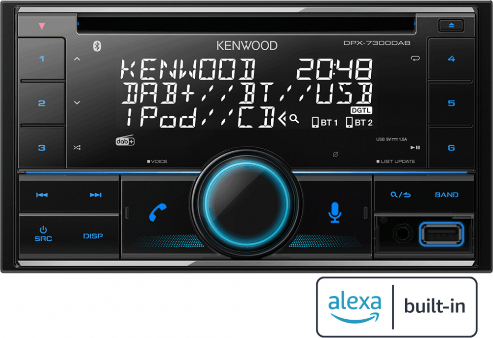 Kenwood DPX-7300DAB, radio samochodowe z Bluetooth, odtwarzaczem CD i DAB+