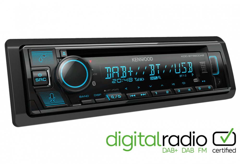 Kenwood KDC-BT560DAB, radio samochodowe z Bluetooth, odtwarzaczem CD i DAB+