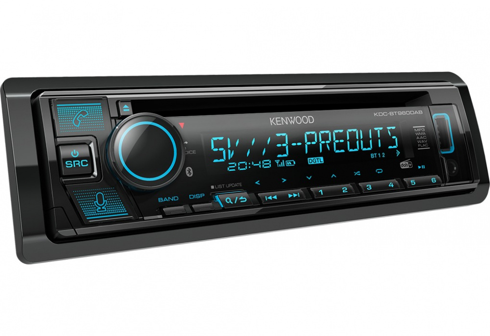 Kenwood KDC-BT960DAB, radio samochodowe z Bluetooth i DAB+ oraz 3 parami wyjść niskopoziomowych 5V