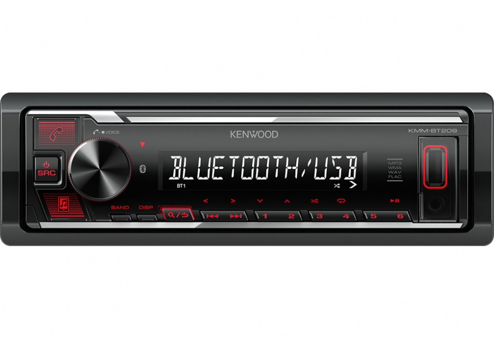 Kenwood KMM-BT209, radio samochodowe z Bluetooth, USB/AUX i krótkim chassis