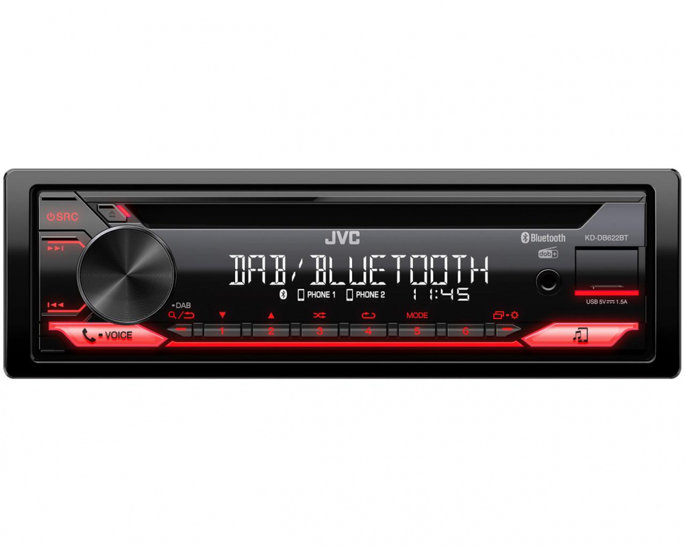 JVC KD-DB622BT, radio samochodowe z Bluetooth, CD i DAB+