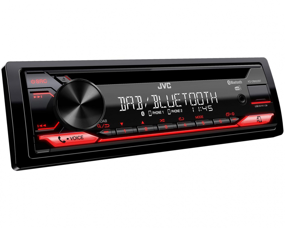JVC KD-DB622BT, radio samochodowe z Bluetooth, CD i DAB+