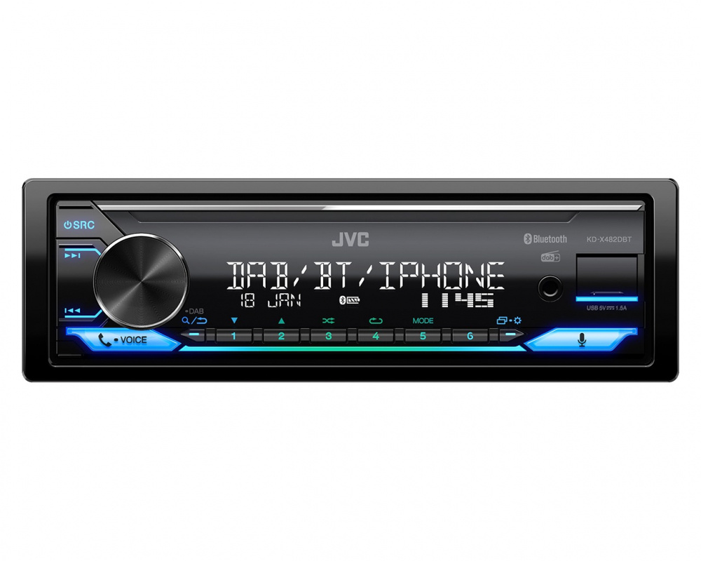 JVC KD-X482DBT radio samochodowe z Bluetooth, AUX/USB i DAB+