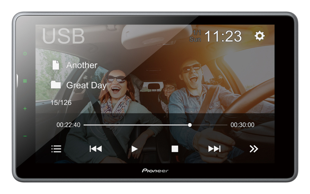 Pioneer DMH-AF555BT, radio samochodowe z Bluetooth, ekran 9
