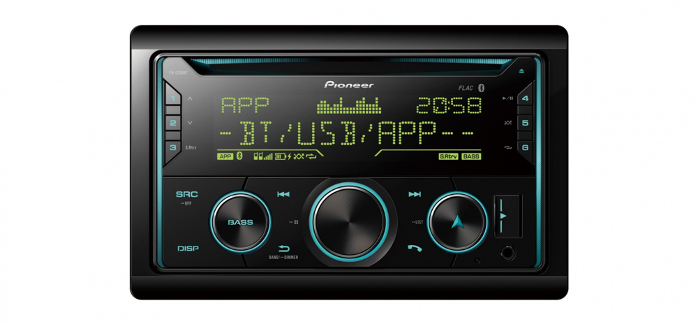 Pioneer FH-S720BT, radio samochodowe z Bluetooth, CD i 3 pary wyjść niskopoziomowych