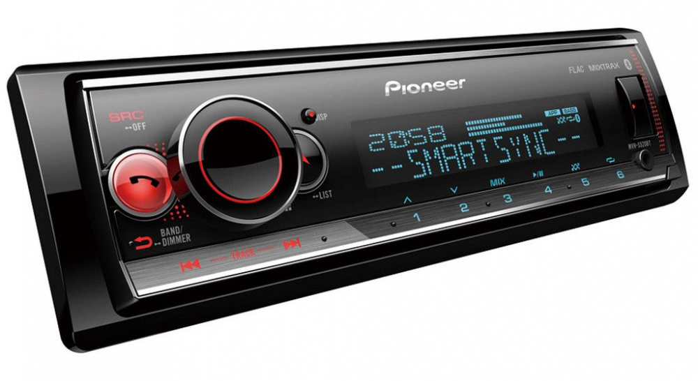 Pioneer MVH-S520BT, radio samochodowe z Bluetooth, USB/AUX i 3 parami wyjść liniowych
