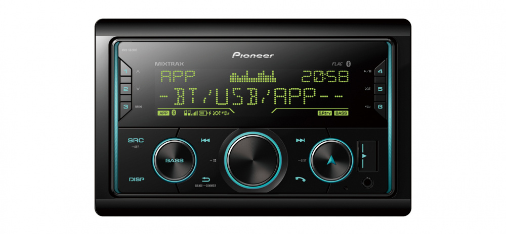 Pioneer MVH-S620BT, radio samochodowe z Bluetooth, krótka obudowa i 3 pary wyjść niskopoziomowych