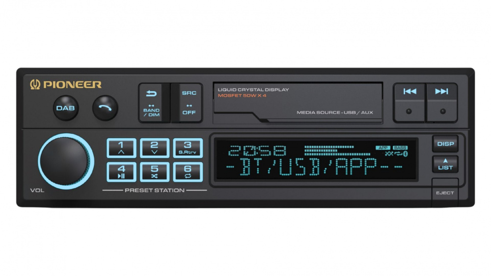 Pioneer SXT-C10PS, radio retro z Bluetooth, DAB, USB/AUX i 3 pary wyjść niskopoziomowych