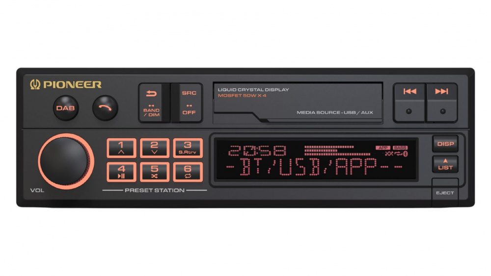 Pioneer SXT-C10PS, radio retro z Bluetooth, DAB, USB/AUX i 3 pary wyjść niskopoziomowych