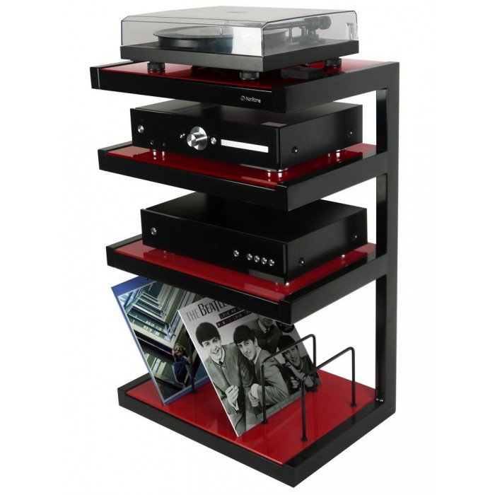 Norstone Esse Hifi Vinyl, czerwony stolik stereo