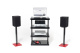 Norstone Esse Hifi, czarny stolik stereo z czarnymi półkami Norstone Esse Hifi, czarny stolik stereo z czarnymi półkami