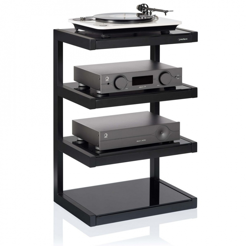 Norstone Esse Hifi, matowa czerń z czarnymi półkami
