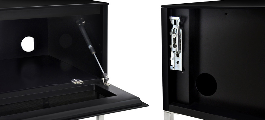 Norstone Khalm 140, stolik TV/media w kolorze fortepianowej czerni