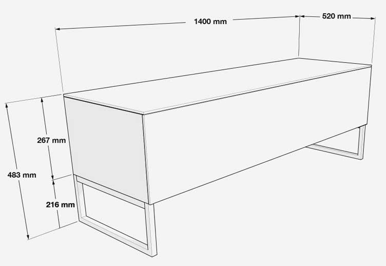 Norstone Khalm 140, stolik TV/media dąb