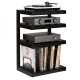 Norstone Esse Hifi Vinyl, matowa czerń z czarnymi półkami i schowkiem na winyle Norstone Esse Hifi Vinyl, matowa czerń z czarnymi półkami i schowkiem na winyle