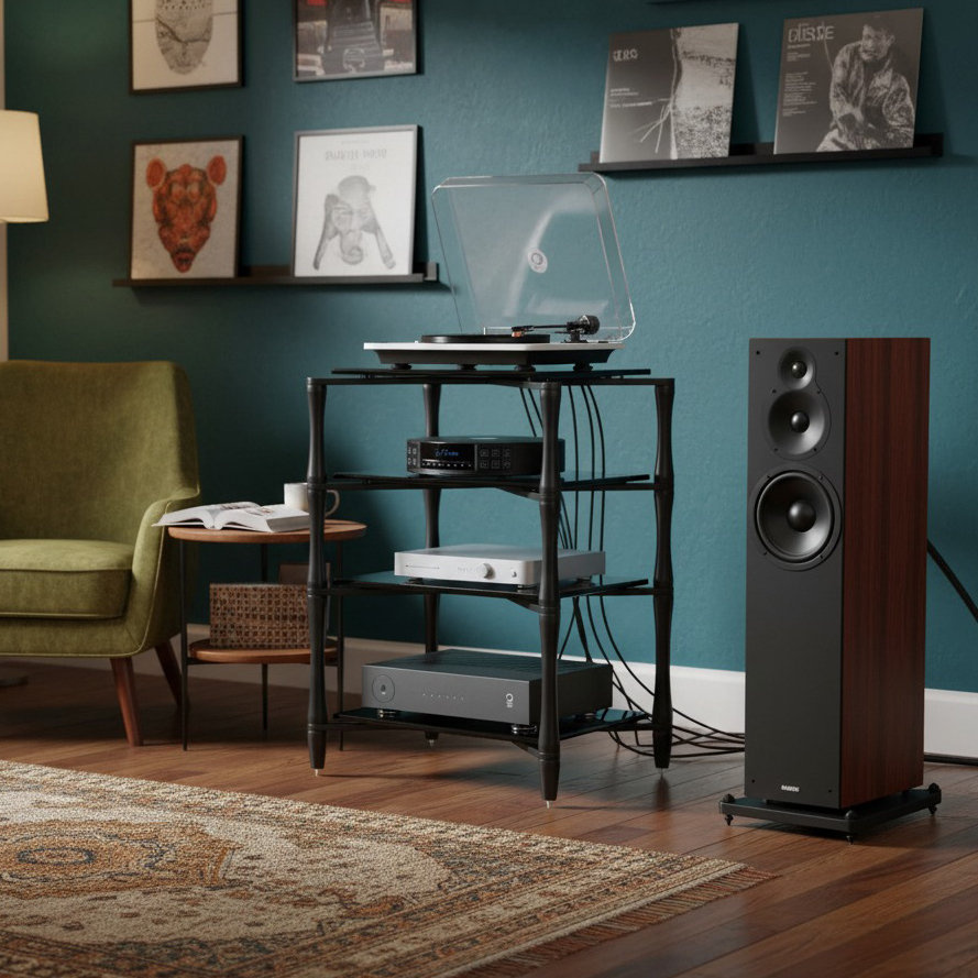 Norstone Slender Hifi elegancki mebel HiFi, Gunmetal Grey