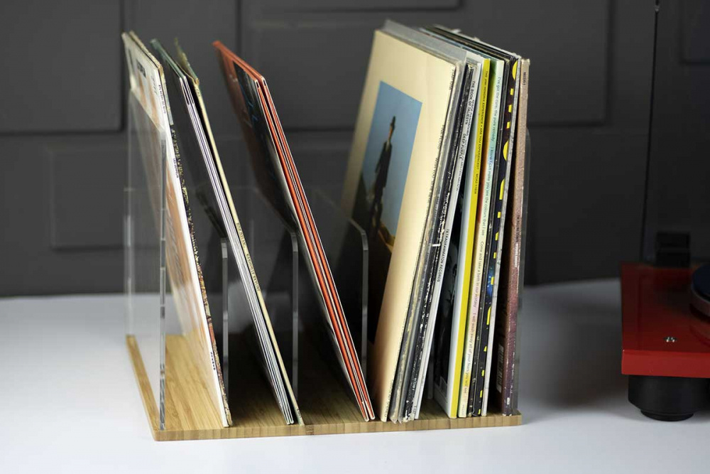 NorStone Vinyl LP Rack, bambus