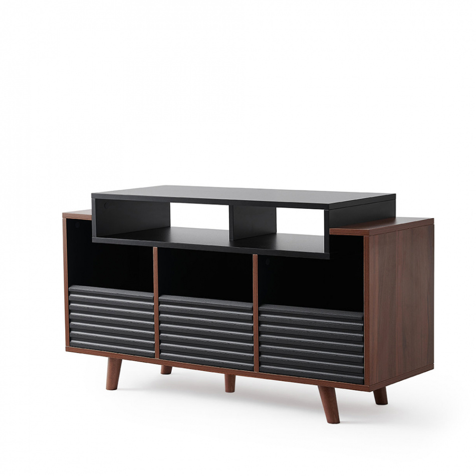 NorStone Oslo Vinyl 1200 szafka RTV czarna/orzech