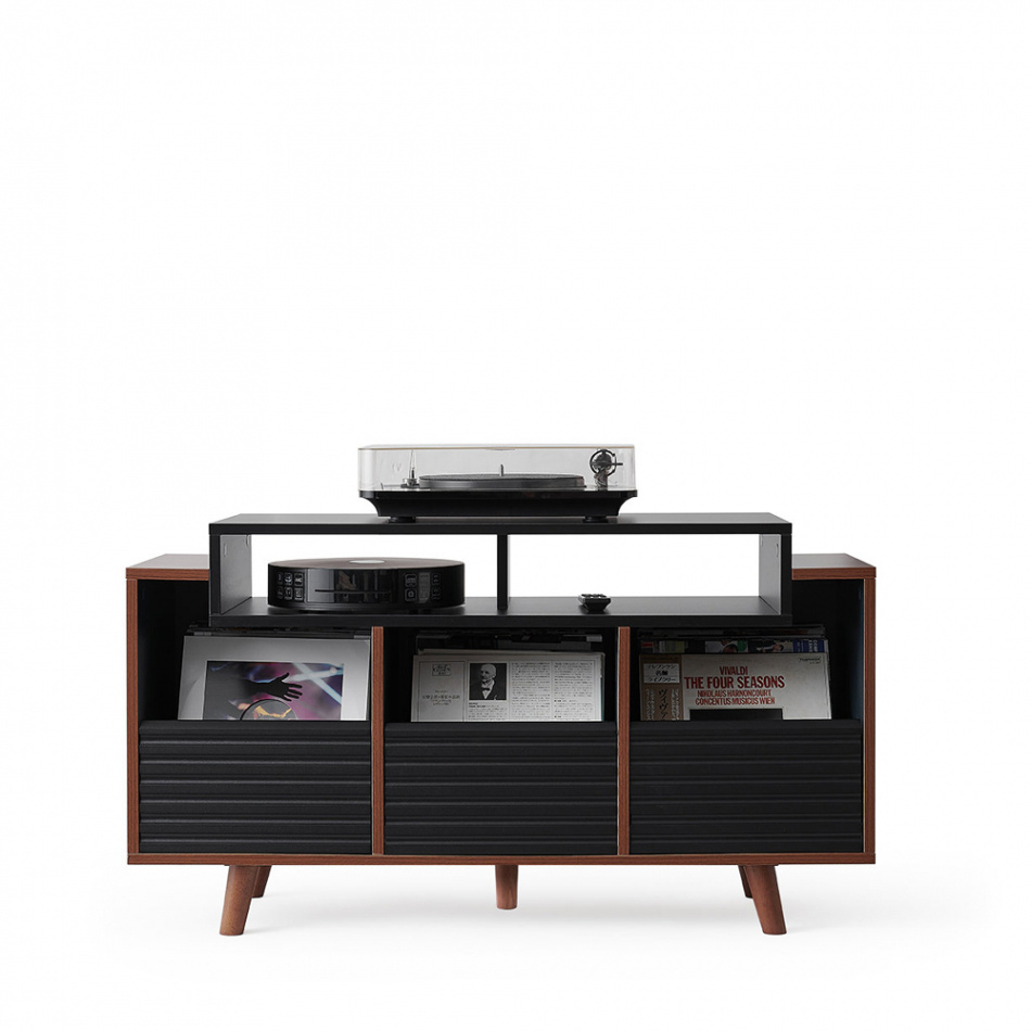 NorStone Oslo Vinyl 1200 szafka RTV czarna/orzech