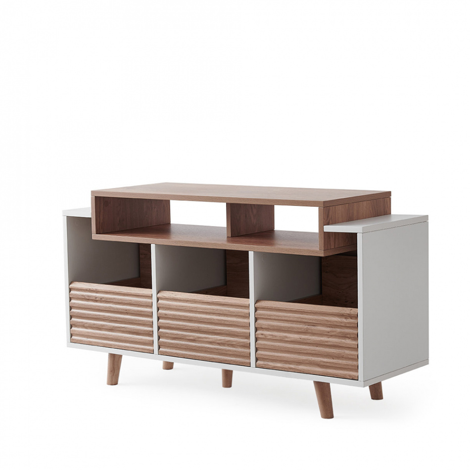 NorStone Oslo Vinyl 1200 szafka RTV biała/dąb