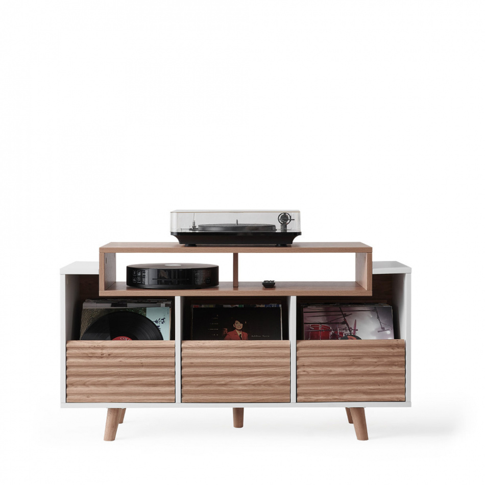 NorStone Oslo Vinyl 1200 szafka RTV biała/dąb
