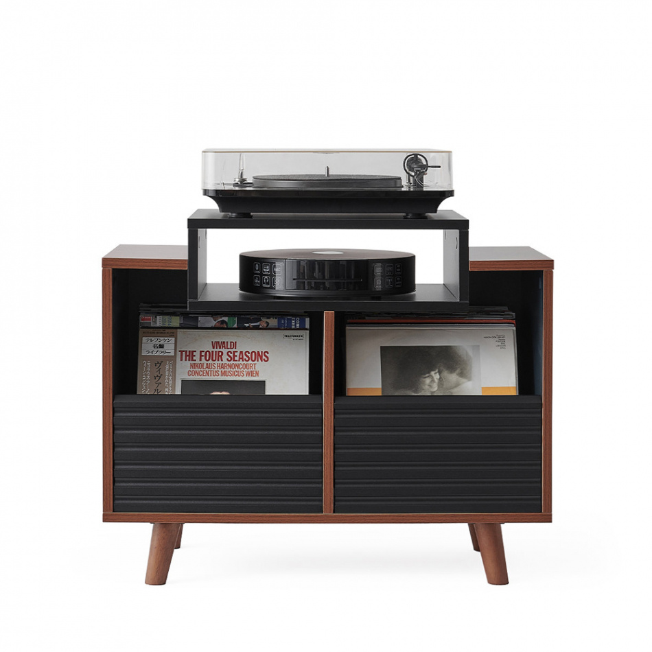 NorStone Oslo Vinyl 800 szafka RTV, czarna/orzech