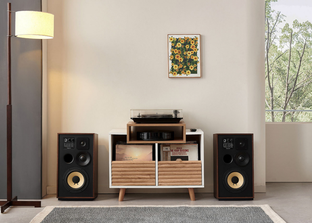 NorStone Oslo Vinyl 800 szafka RTV, biała/dąb