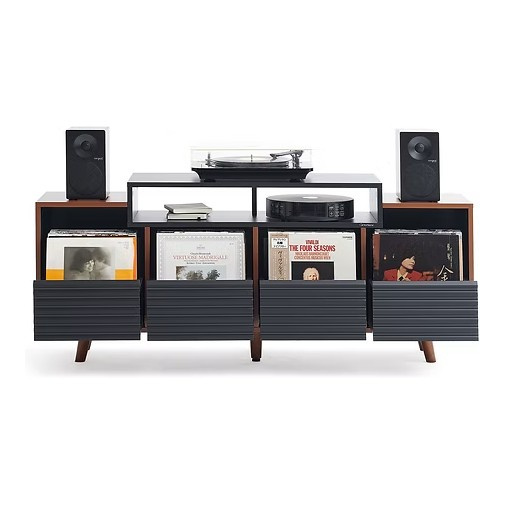 NorStone Oslo Vinyl 1600 mebel medialny czarny/orzech