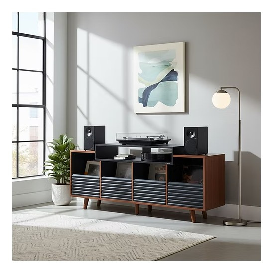 NorStone Oslo Vinyl 1600 mebel medialny czarny/orzech