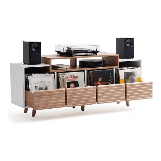 NorStone Oslo Vinyl 1600 stolik multimedialny biały/dąb