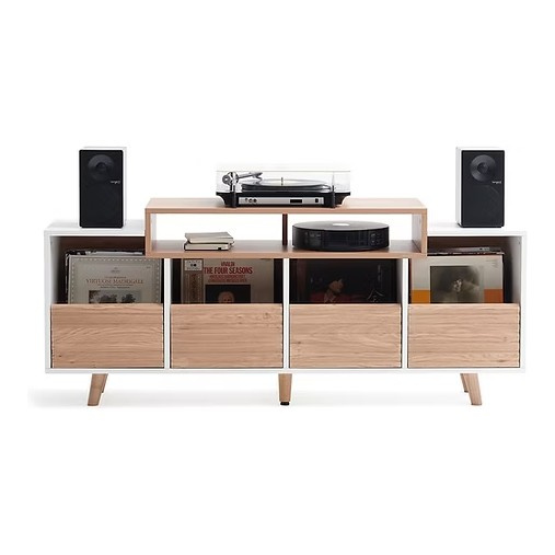 NorStone Oslo Vinyl 1600 stolik multimedialny biały/dąb