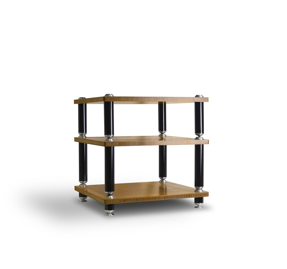 Norstone Stäbbl Hifi, czarna szafka stereo z matowoczarnymi nogami