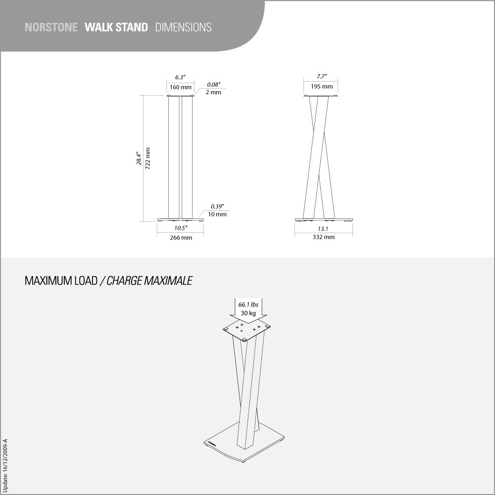 Norstone Walk Stand, stojaki głośnikowe, wysokość 72 cm