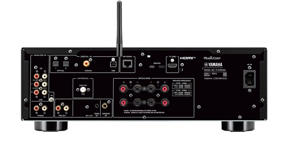 Yamaha R-N1000A świetnie grający wzmacniacz stereofoniczny z HDMI ARC, czarny