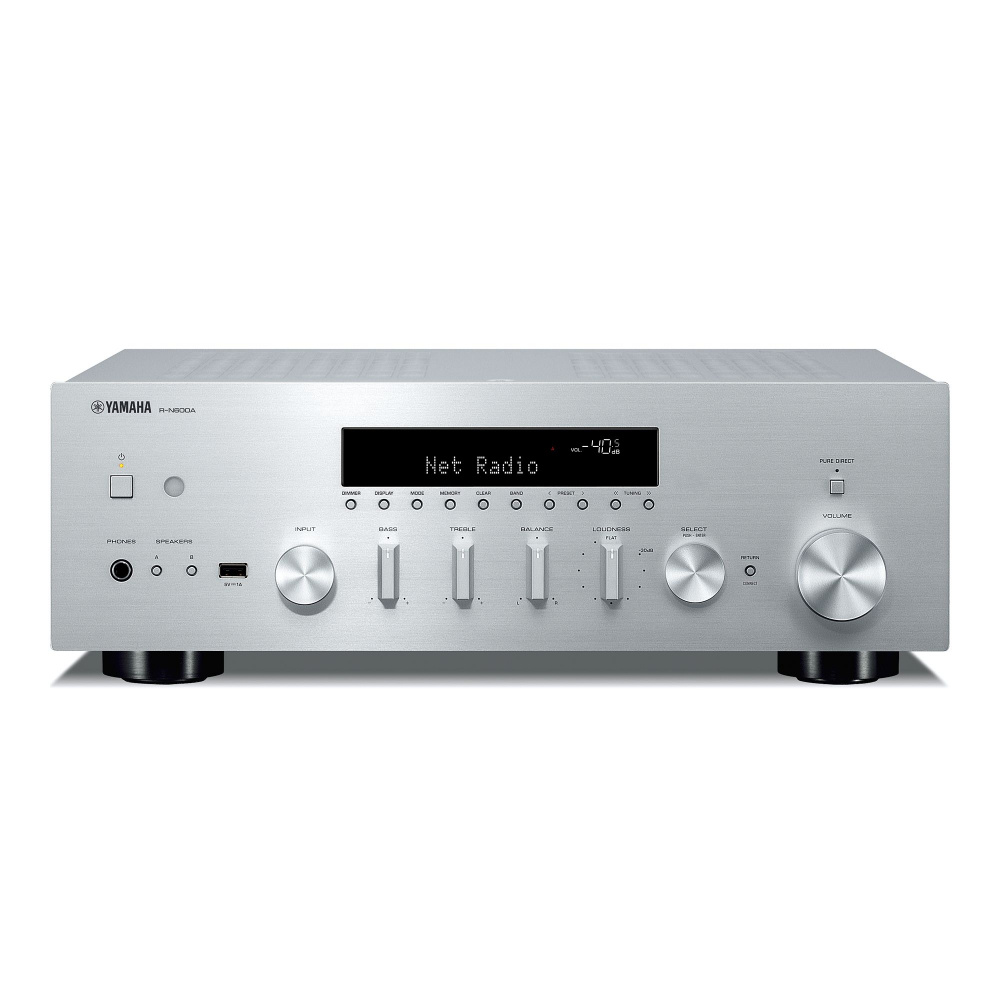 Yamaha R-N600A wzmacniacz stereofoniczny, srebrny