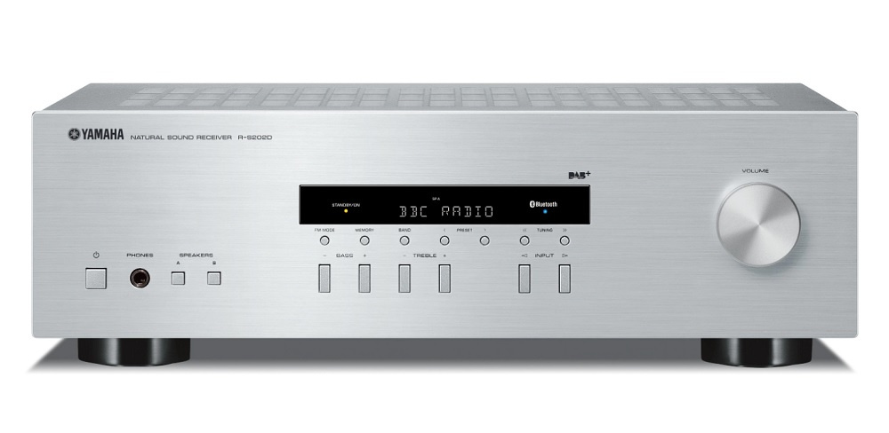 Yamaha R-S202D gen 2 wzmacniacz stereofoniczny, srebrny