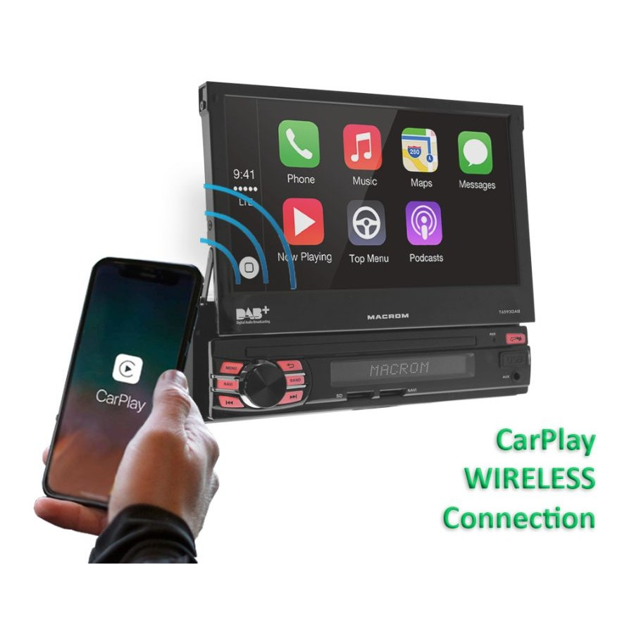 Macrom T6593DAB radio samochodowe z motoryzowanym ekranem, Android 13 i więcej