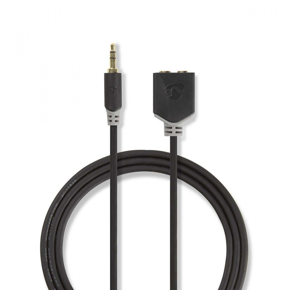 Nedis kabel AUX, 1x 3,5 mm wtyk do 2x 3,5 mm gniazd