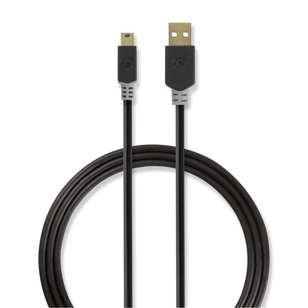 Nedis USB 2.0 USB-A wtyk do Mini-USB 5-pinowy wtyk, 2 m