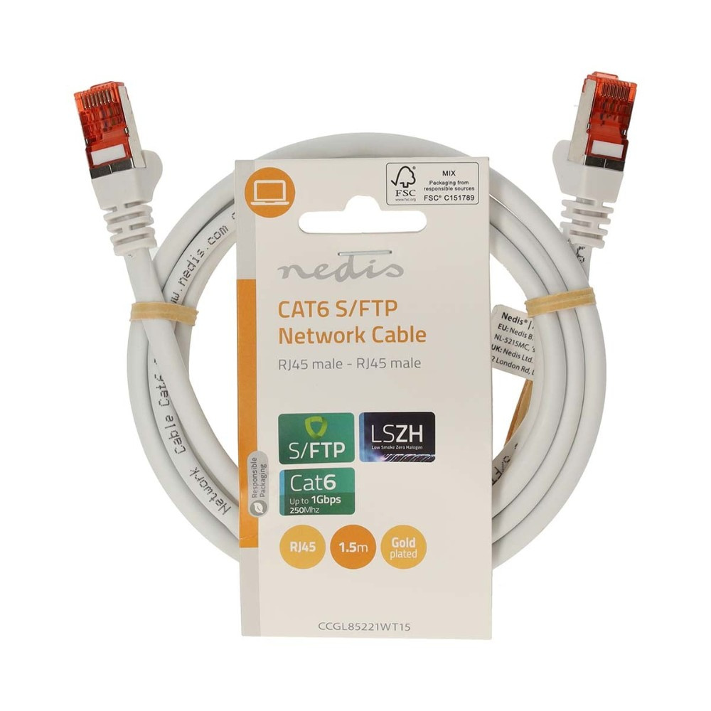 Nedis kabel sieciowy CAT6 S/FTP, 1,5 metra