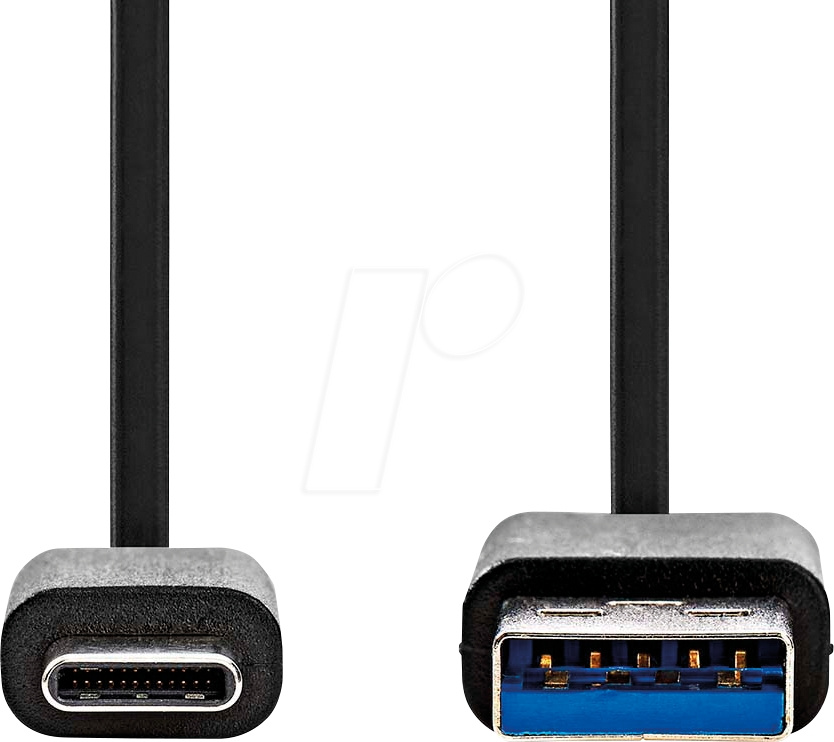 NEDIS CCGW61600BK10 kabel USB-A do USB-C, czarny, 1 metr